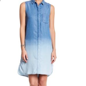 Super cute denim button up dress (small)